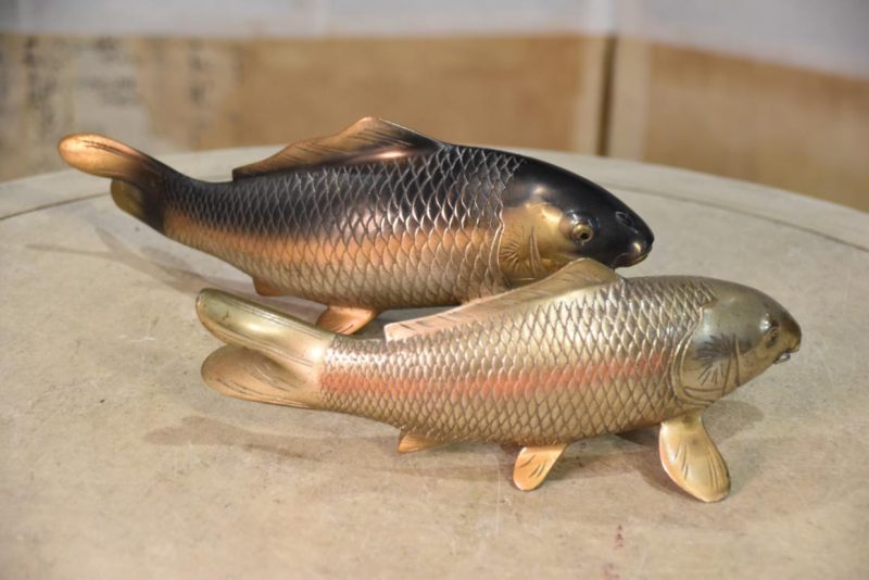 Pair of Japanese Bronze Koi - Image 8