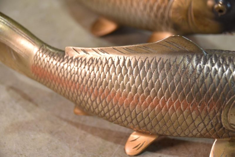 Pair of Japanese Bronze Koi - Image 7