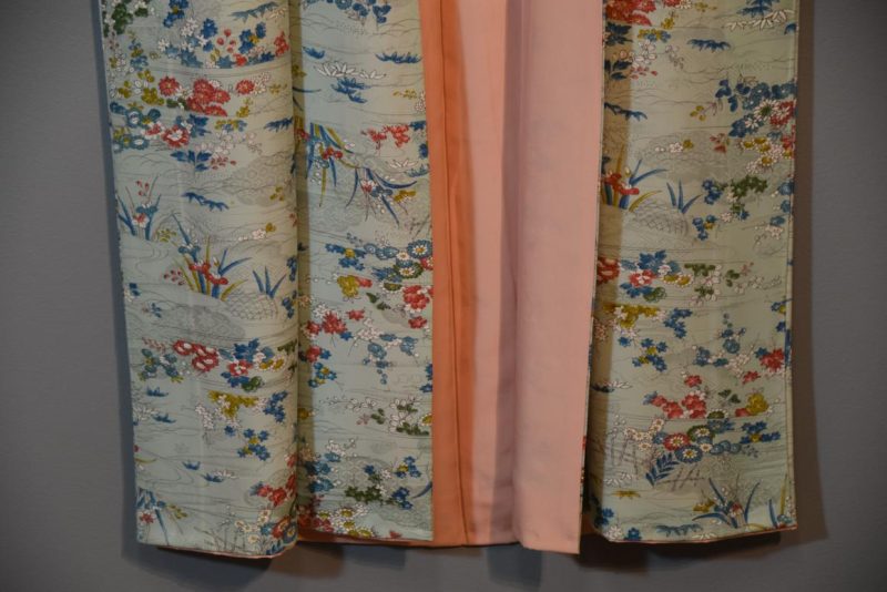Soft Turquoise Vintage Japanese Silk Kimono - Image 4