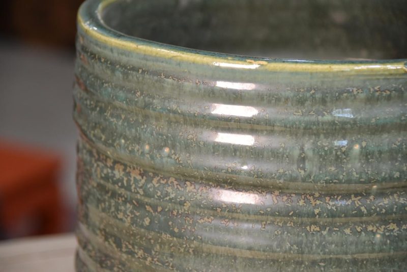 Green Glaze Ceramic Hibachi Urn Width:255mm - Image 7