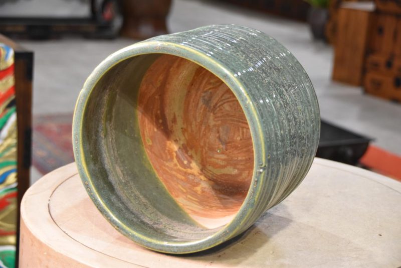 Green Glaze Ceramic Hibachi Urn Width:255mm - Image 4