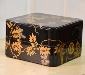 Antique Jubako Lacquered Stacking Box Width:230mm