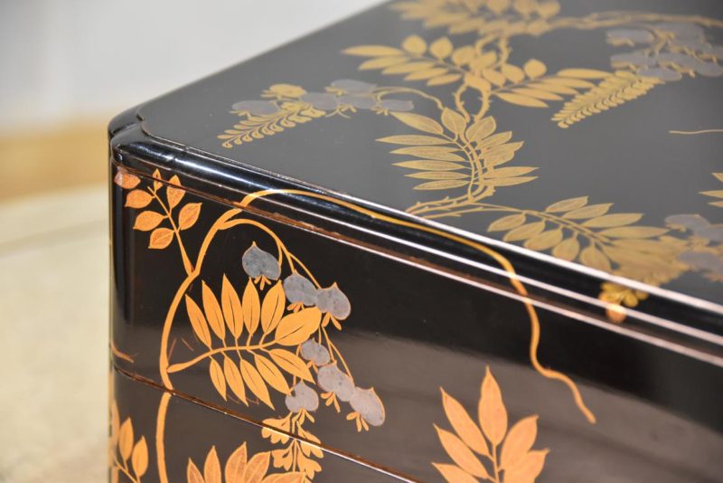 Antique Jubako Lacquered Stacking Box Width:230mm - Image 8