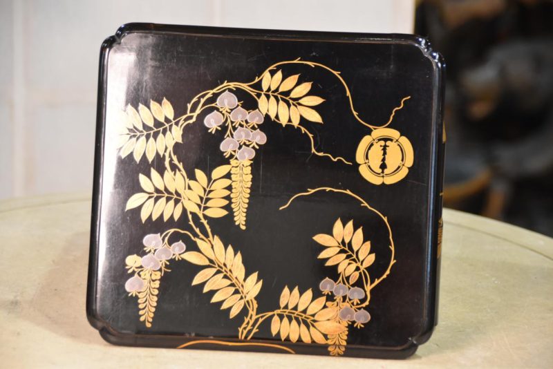 Antique Jubako Lacquered Stacking Box Width:230mm - Image 7