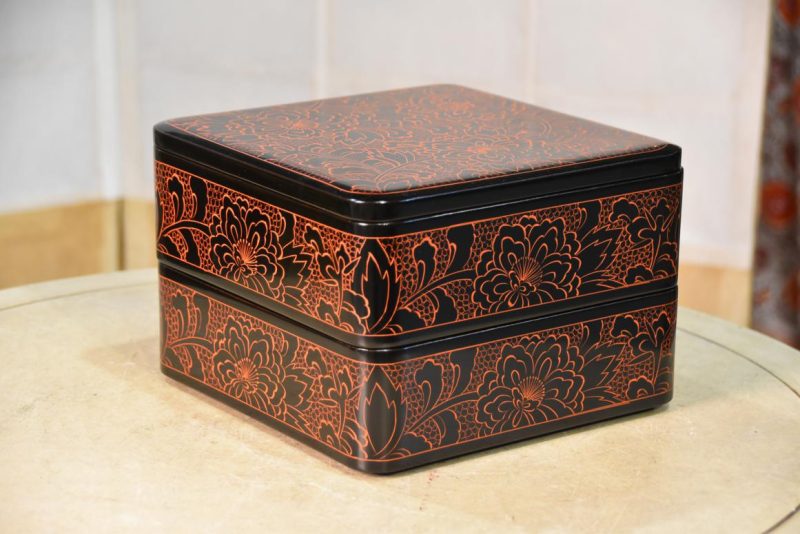 Japanese Lacquered Jubako Stacking Box Width:215mm