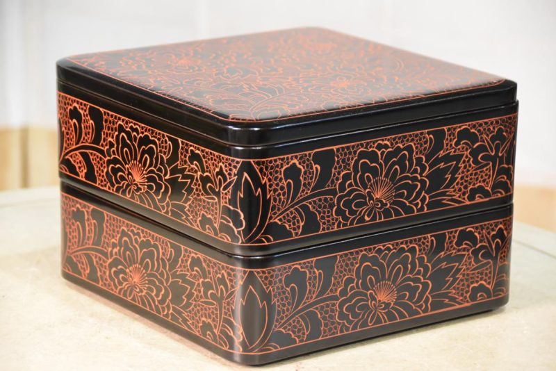 Japanese Lacquered Jubako Stacking Box Width:215mm - Image 8