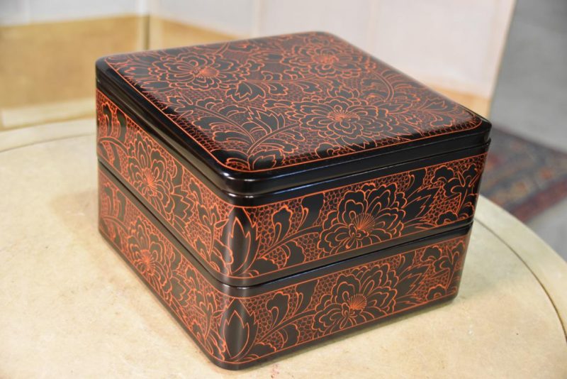 Japanese Lacquered Jubako Stacking Box Width:215mm - Image 7