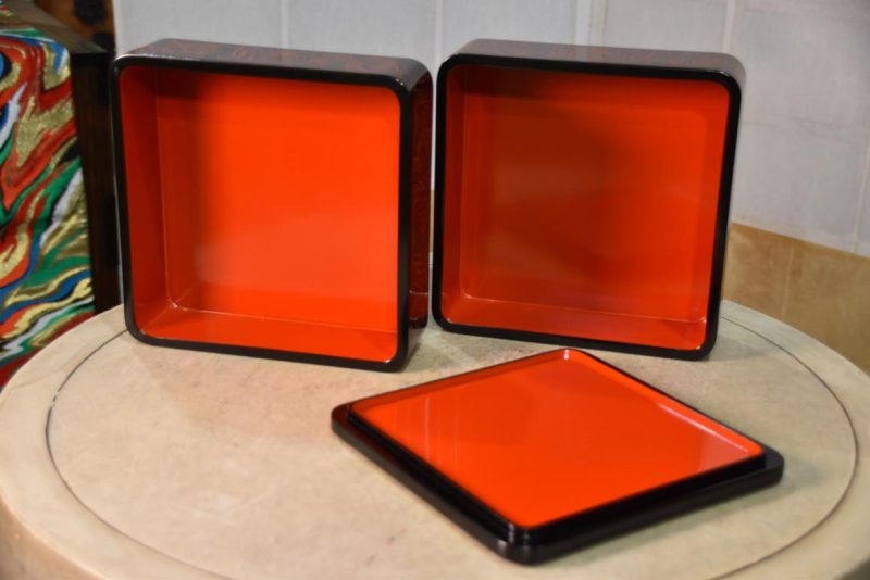 Japanese Lacquered Jubako Stacking Box Width:215mm - Image 5