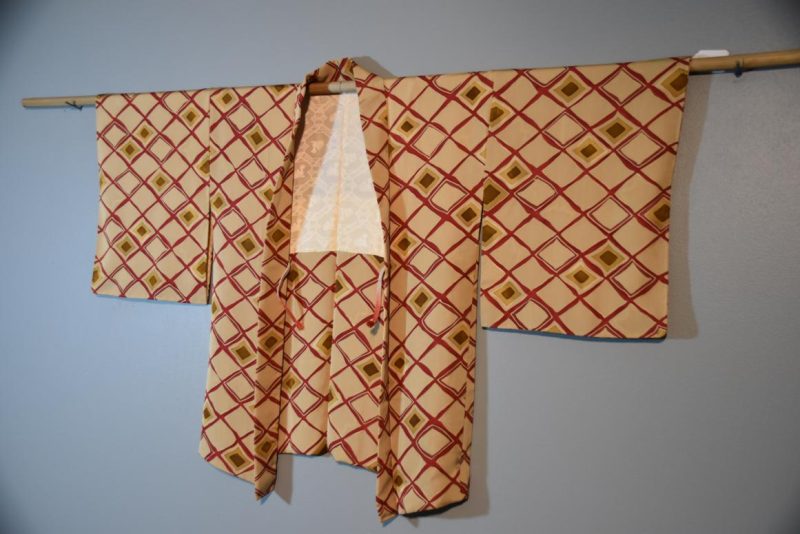 1950's Geometric Design Silk Vintage Haori Jacket - Image 4