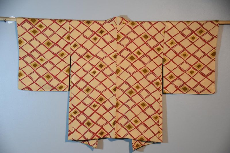 1950's Geometric Design Silk Vintage Haori Jacket - Image 3