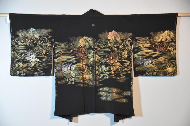Vintage Silk and Metallic Thread Haori Jacket - Image 2