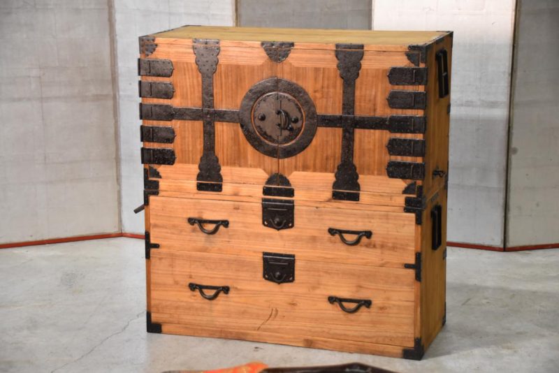Meiji Period Ryobiraki Kasane Dansu Clothing Chest Width:980mm - Image 2