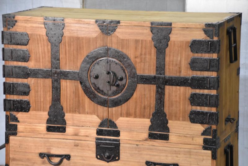 Meiji Period Ryobiraki Kasane Dansu Clothing Chest Width:980mm - Image 12