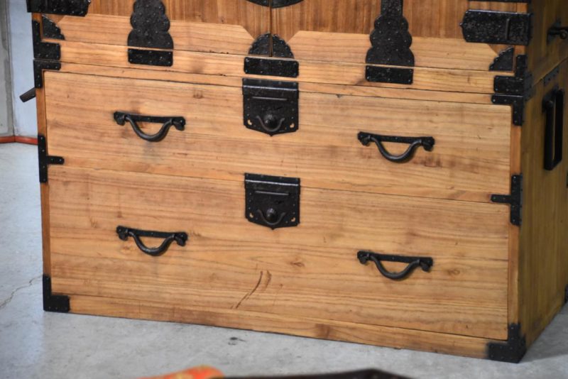 Meiji Period Ryobiraki Kasane Dansu Clothing Chest Width:980mm - Image 11