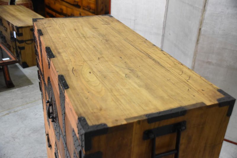 Meiji Period Ryobiraki Kasane Dansu Clothing Chest Width:980mm - Image 10