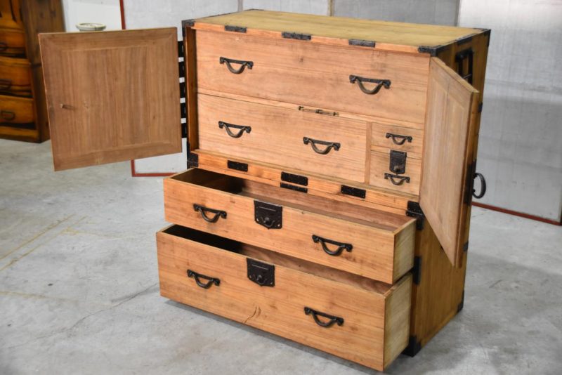 Meiji Period Ryobiraki Kasane Dansu Clothing Chest Width:980mm - Image 7