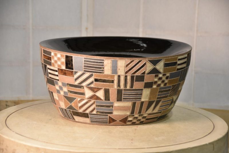 Contemporary Japanese Vase by Mokoyama Fumiya (B1960) Width:420mm