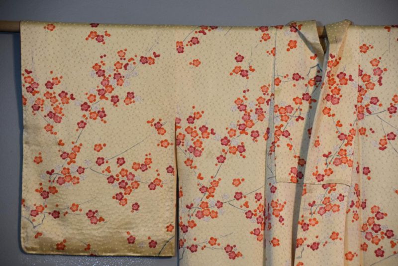 Cherry Blossom Design Vintage Silk Kimono - Image 4