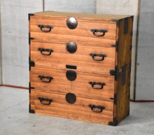Antique 4 Drawer Clothing Chest (2 Sections) Width:940mm