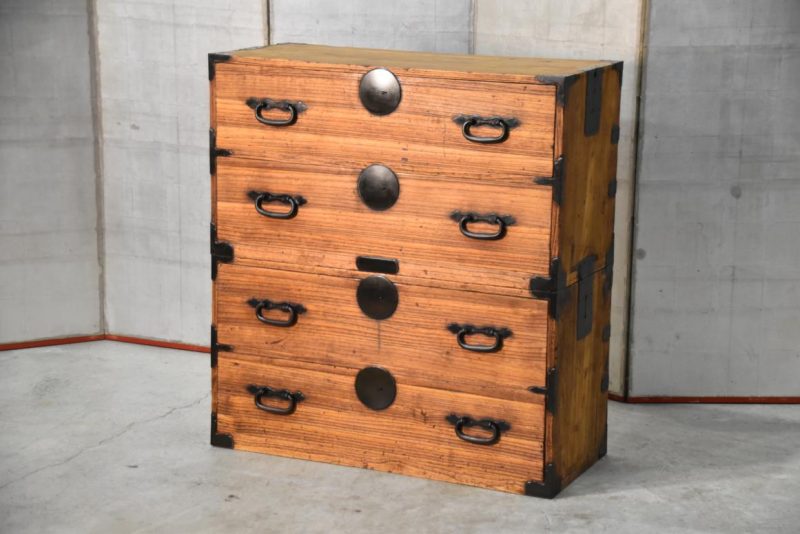 Antique 4 Drawer Clothing Chest (2 Sections) Width:940mm