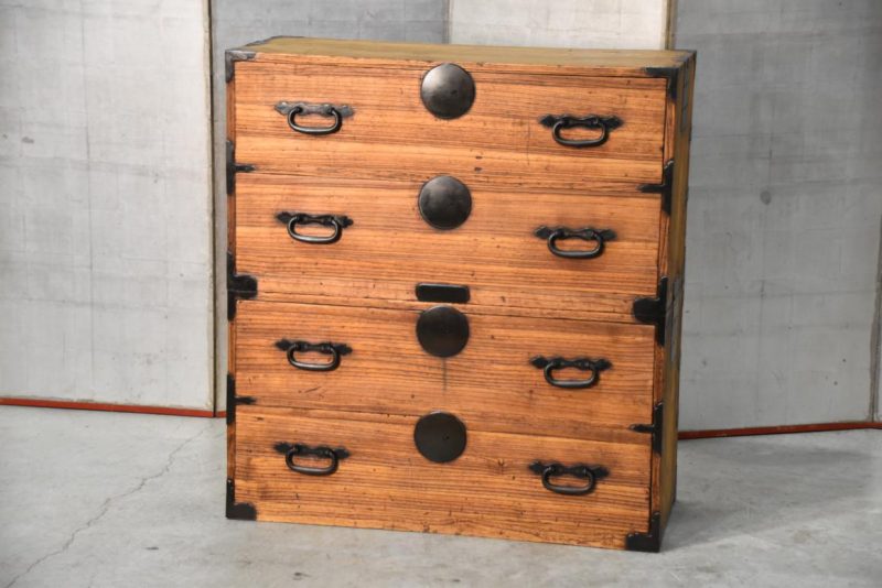 Antique 4 Drawer Clothing Chest (2 Sections) Width:940mm - Image 3