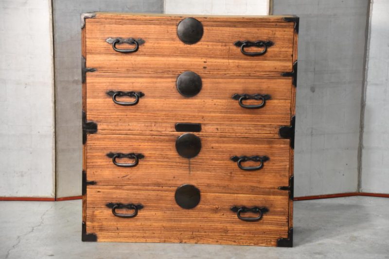 Antique 4 Drawer Clothing Chest (2 Sections) Width:940mm - Image 14