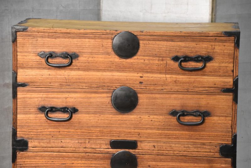 Antique 4 Drawer Clothing Chest (2 Sections) Width:940mm - Image 13