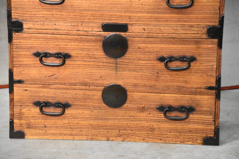 Antique 4 Drawer Clothing Chest (2 Sections) Width:940mm - Image 12