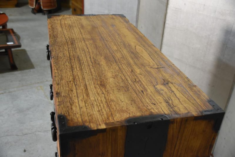Antique 4 Drawer Clothing Chest (2 Sections) Width:940mm - Image 9