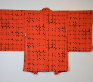 Red and Black Vintage Silk Haori
