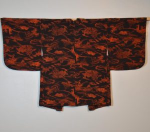 Red and Black Vintage Silk Haori