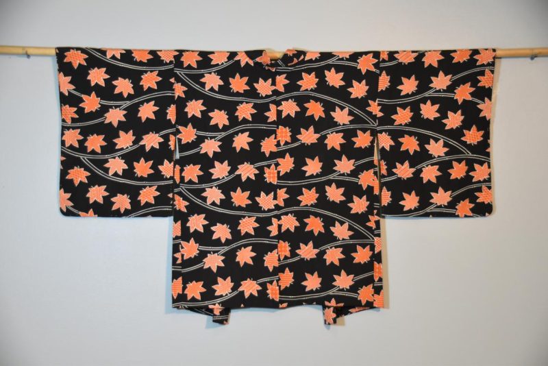 Red and Black Vintage Silk Haori