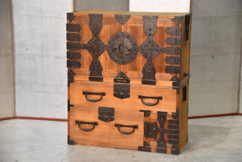 Meiji Period Ryobiraki Kasane Dansu Clothing Chest Width:960mm - Image 11