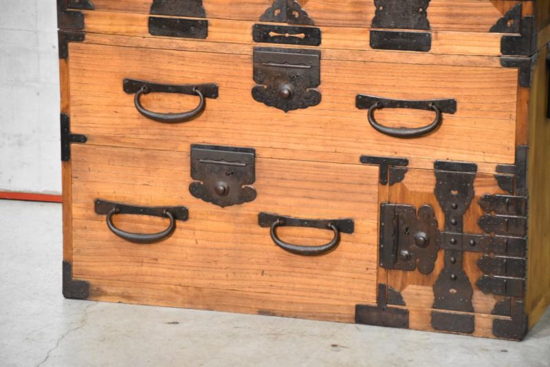 Meiji Period Ryobiraki Kasane Dansu Clothing Chest Width:960mm - Image 9