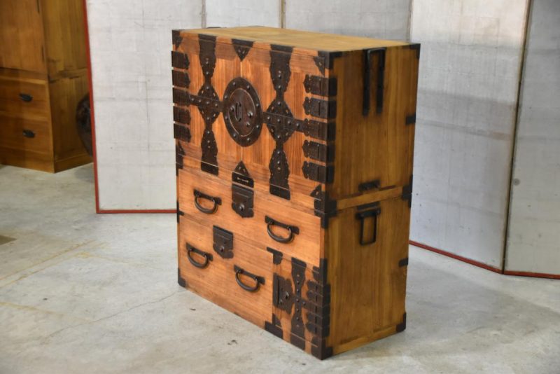 Meiji Period Ryobiraki Kasane Dansu Clothing Chest Width:960mm - Image 8