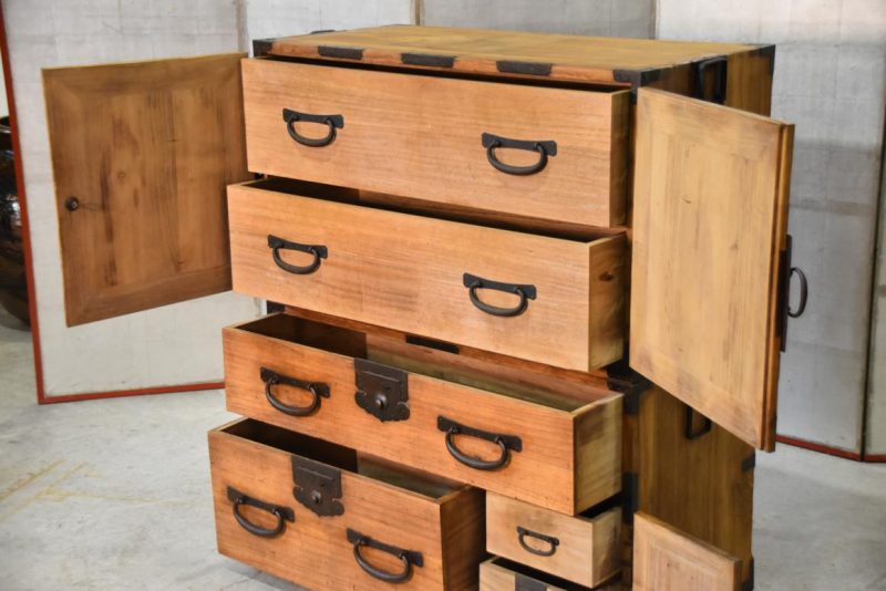 Meiji Period Ryobiraki Kasane Dansu Clothing Chest Width:960mm - Image 6
