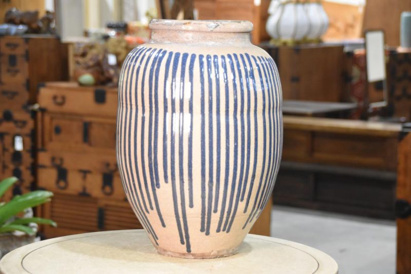 Shigaraki Drip Glaze Pottery Tsubo Urn Height:430mm