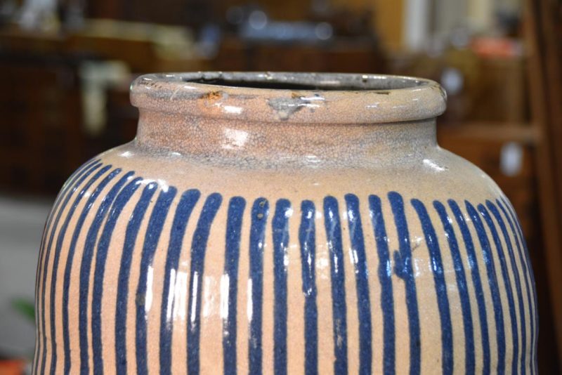 Shigaraki Drip Glaze Pottery Tsubo Urn Height:430mm - Image 7