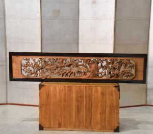 Japanese Carved Wooden Rama Transom Width:1705mm