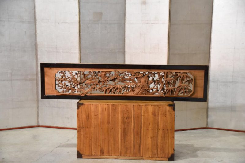 Japanese Carved Wooden Rama Transom Width:1705mm