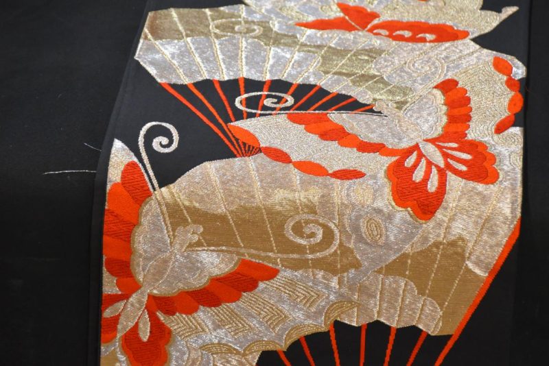 Vintage Japanese Silk Butterfly Obi Table Runner Width:4000mm - Image 2