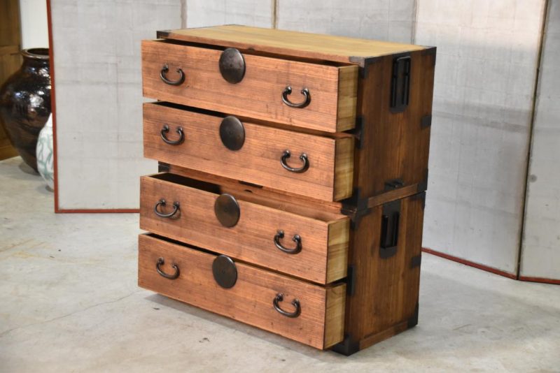 Antique 2 Section Clothing Chest Width:940mm - Image 10