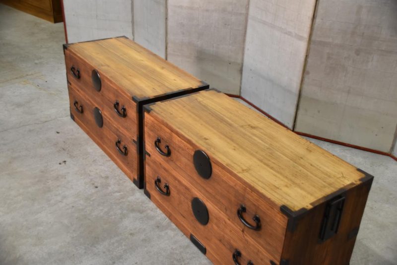 Antique 2 Section Clothing Chest Width:940mm - Image 13