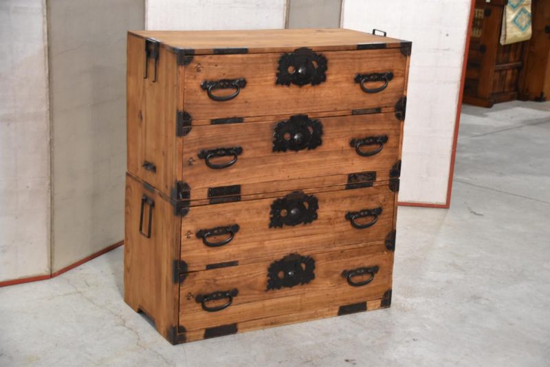 Antique Clothing Chest (2 Sections) Width:880mm - Image 4