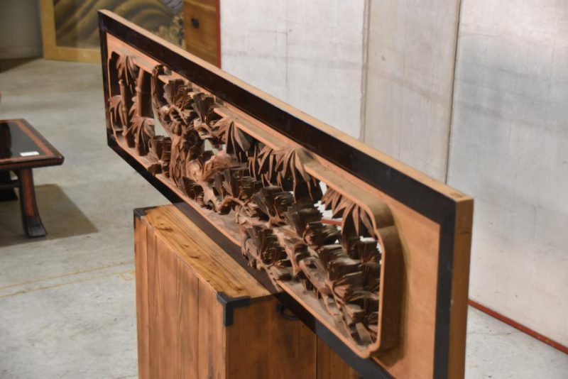 Japanese Carved Wooden Rama Transom Width:1705mm - Image 3