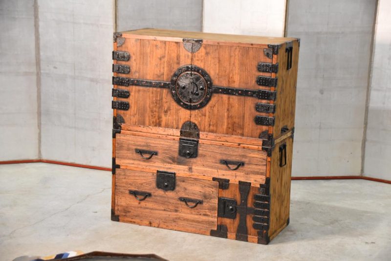 Meiji Period Ryobiraki Kasane Dansu Clothing Chest Width:920mm