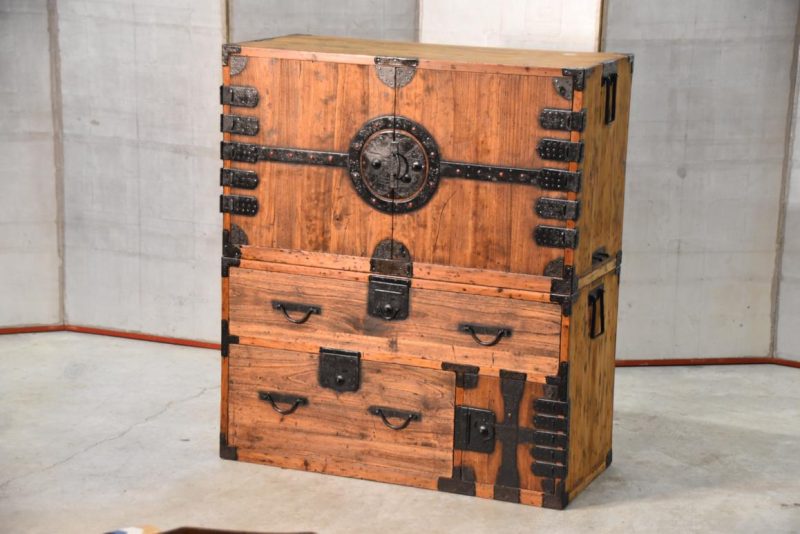 Meiji Period Ryobiraki Kasane Dansu Clothing Chest Width:920mm - Image 2