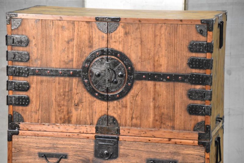 Meiji Period Ryobiraki Kasane Dansu Clothing Chest Width:920mm - Image 16