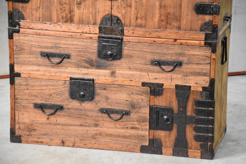 Meiji Period Ryobiraki Kasane Dansu Clothing Chest Width:920mm - Image 15