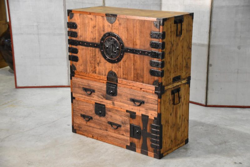 Meiji Period Ryobiraki Kasane Dansu Clothing Chest Width:920mm - Image 14